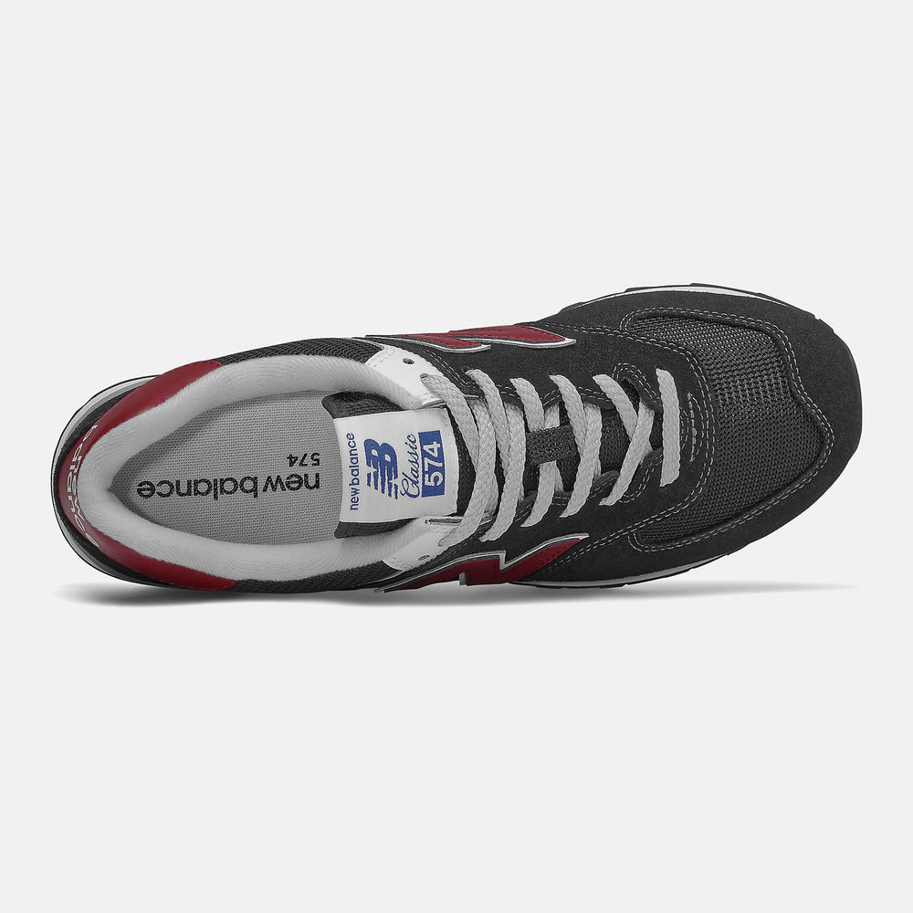 Black/NB Scarlet 574 New Balance Shoes