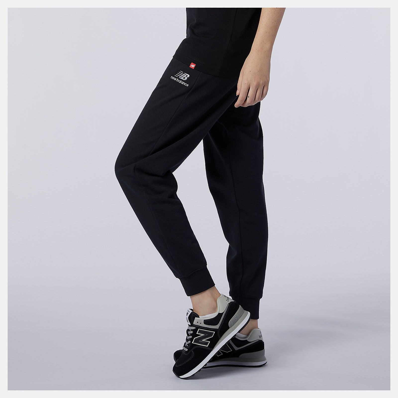 Black NB Essentials Embroidered Pant New Balance Clothing