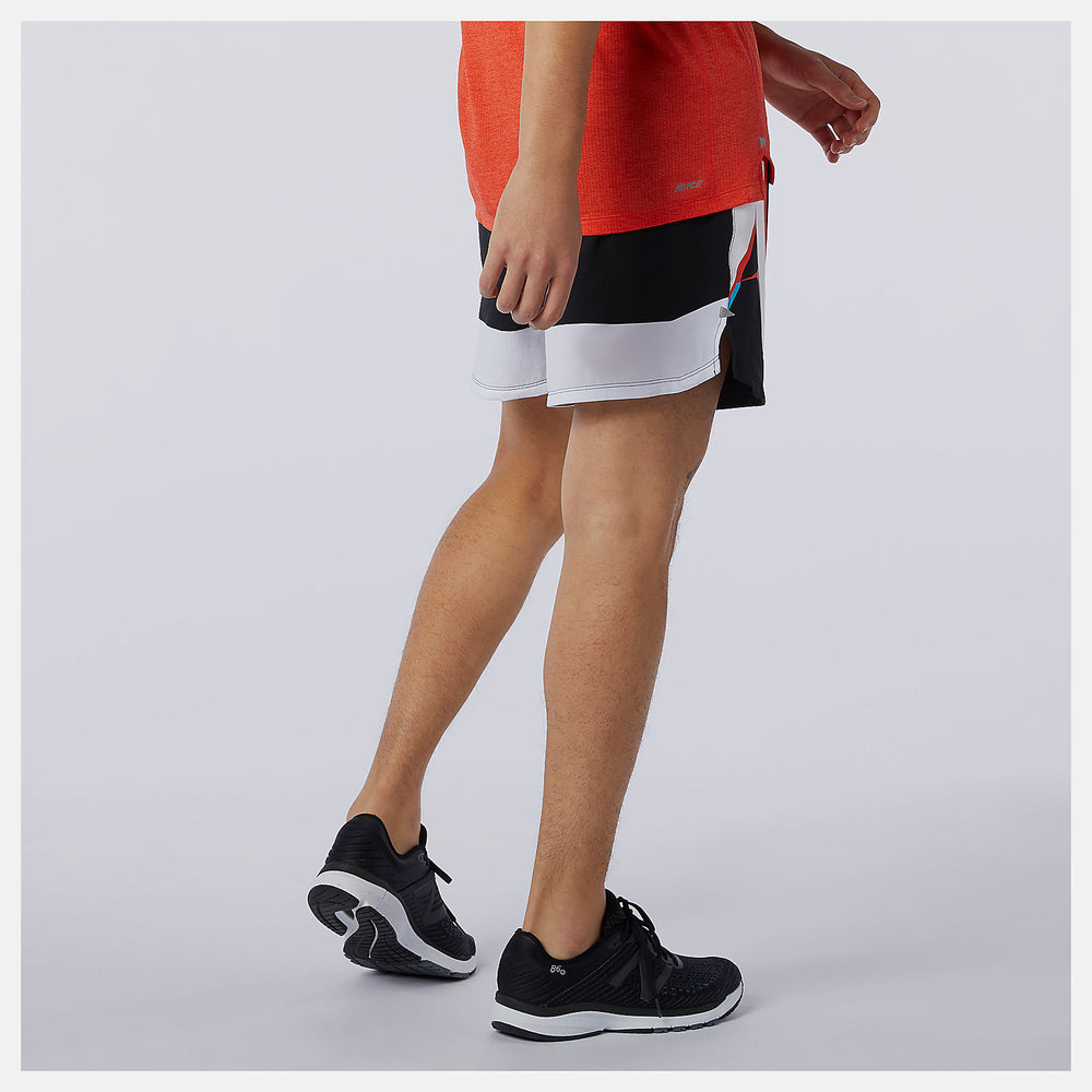 Wave Blue Printed Impact Run 5 Inch Short New Balance Clothing