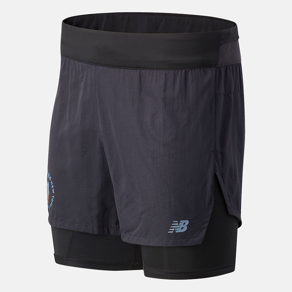Black NYC Marathon Q Speed 5 inch 2 In 1 Short New Balance Clothing