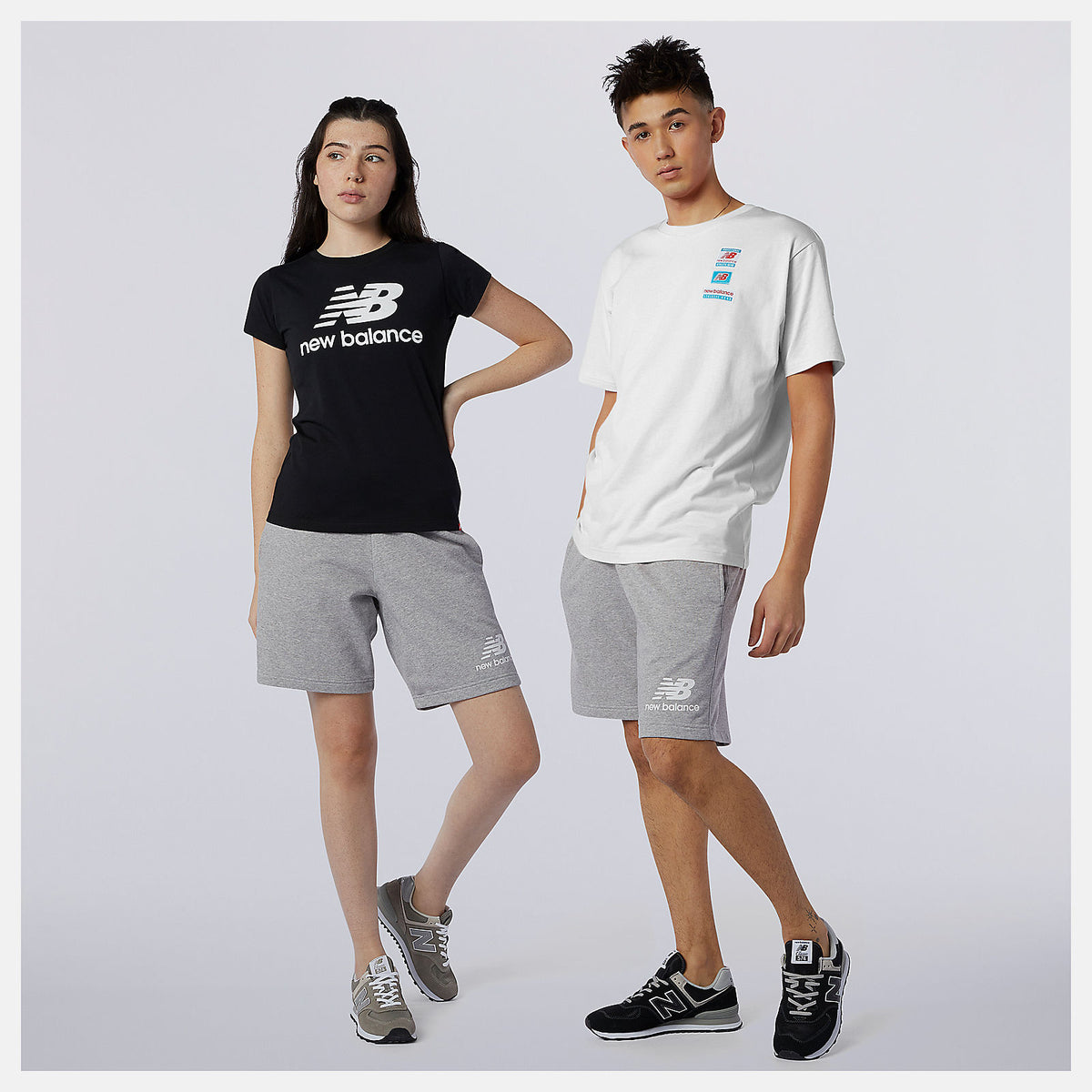 Athletic Grey NB Essentials Stacked Logo Short New Balance Clothing