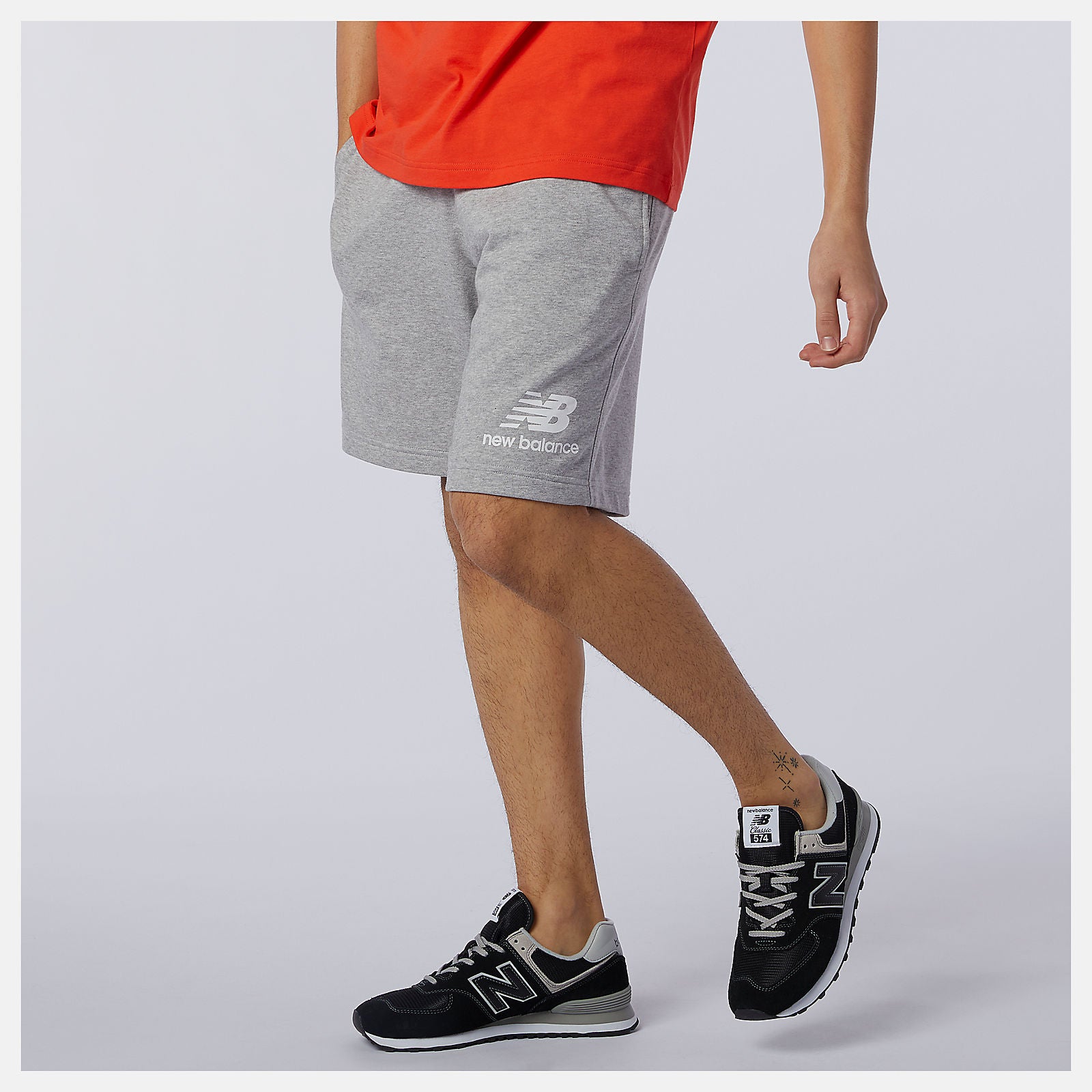 Athletic Grey NB Essentials Stacked Logo Short New Balance Clothing