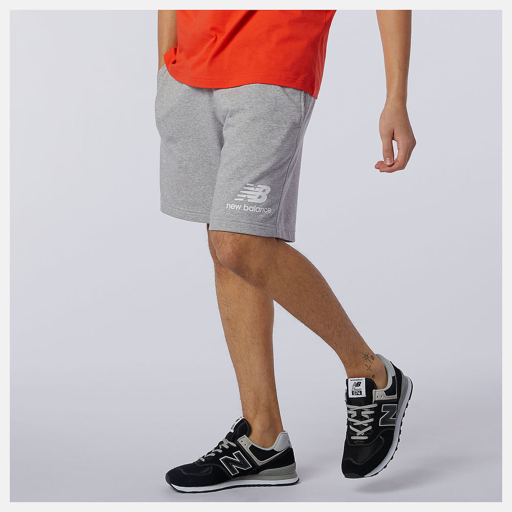 Athletic Grey NB Essentials Stacked Logo Short New Balance Clothing