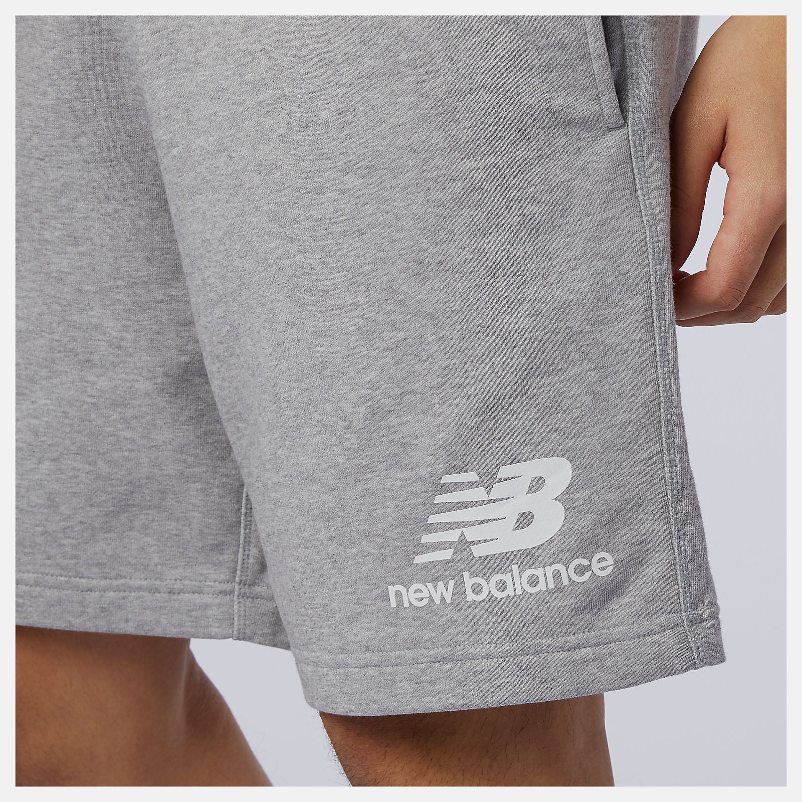 Athletic Grey NB Essentials Stacked Logo Short New Balance Clothing
