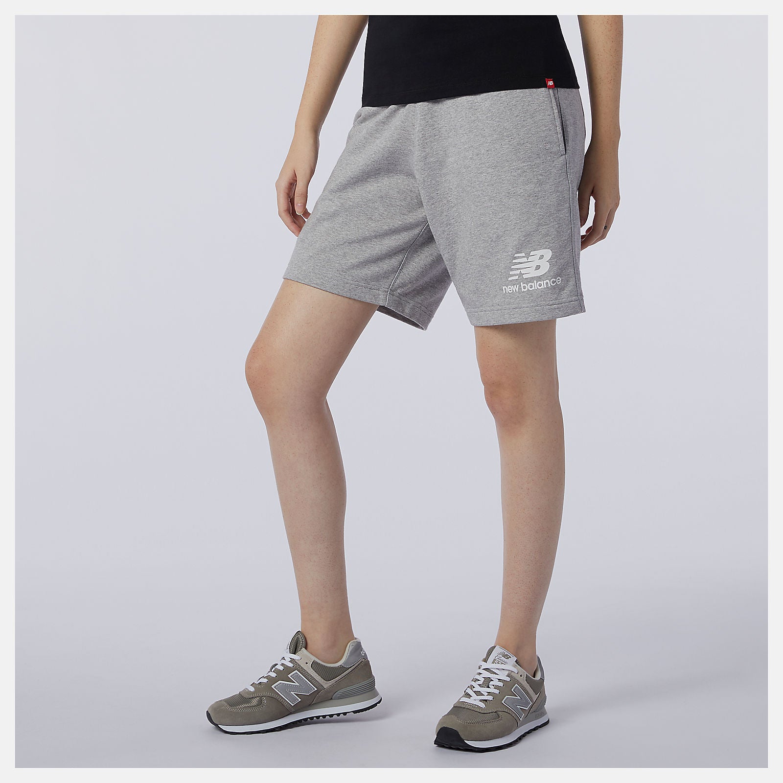 Athletic Grey NB Essentials Stacked Logo Short New Balance Clothing