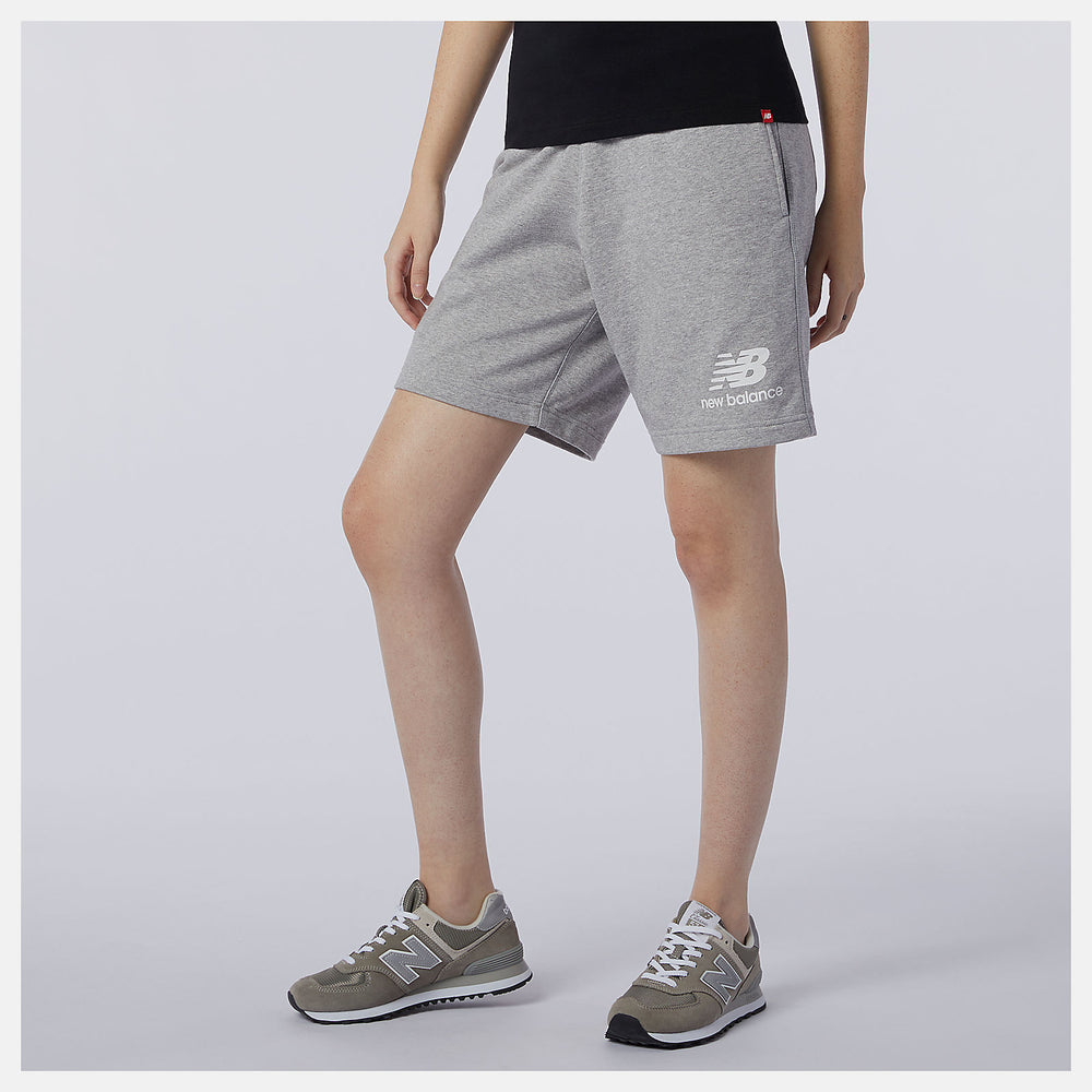 Athletic Grey NB Essentials Stacked Logo Short New Balance Clothing