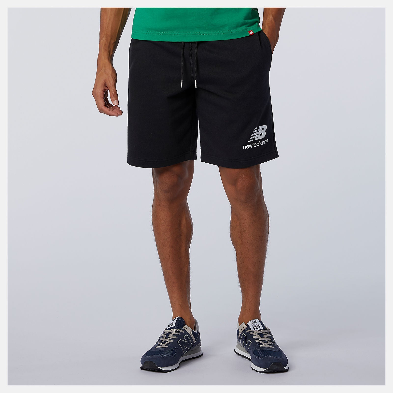 Black NB Essentials Stacked Logo Short New Balance Clothing