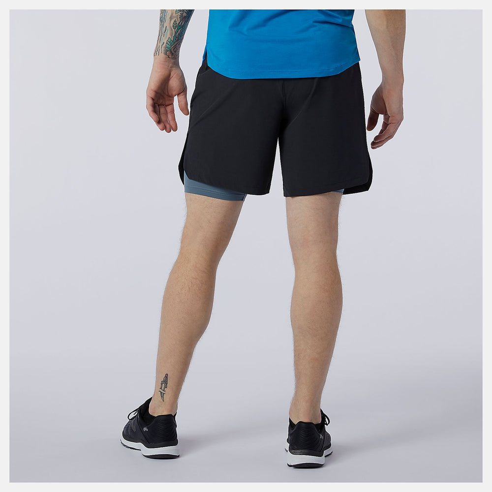 Black/Grey Fortitech 7 inch 2 In 1 Short New Balance Clothing
