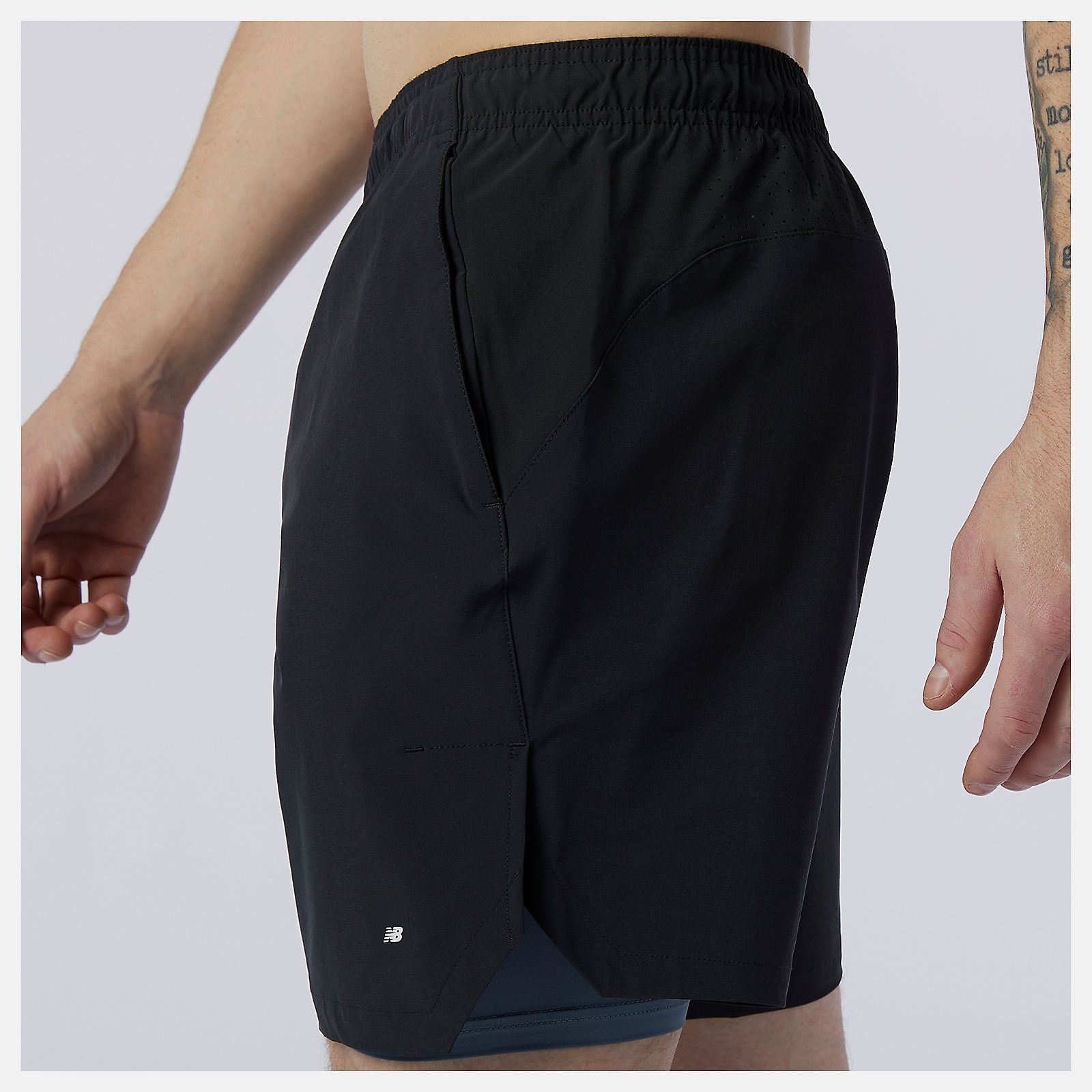 Black/Grey Fortitech 7 inch 2 In 1 Short New Balance Clothing