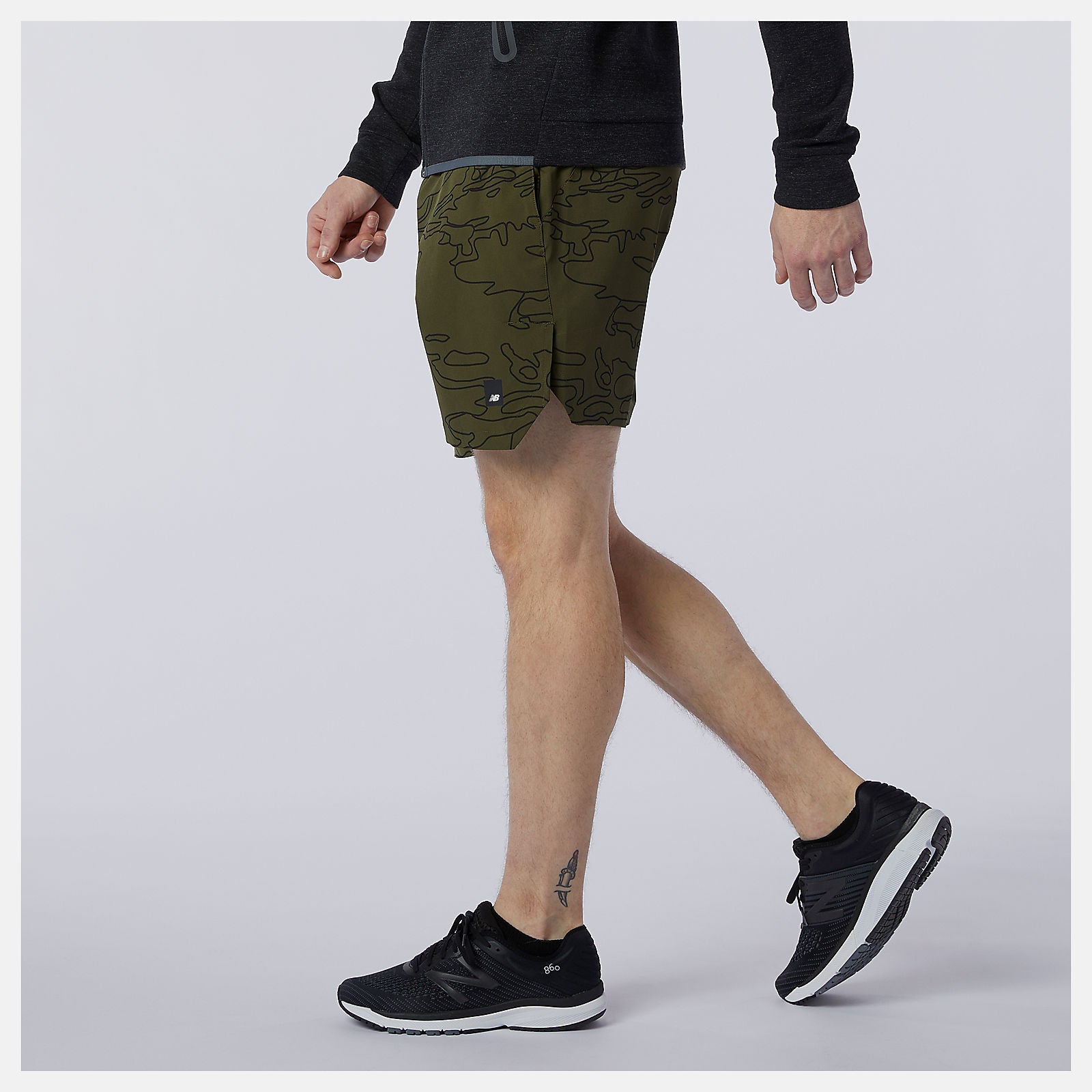 Oak Leaf Green Fortitech Graphic 7 inch Woven Short New Balance Clothing