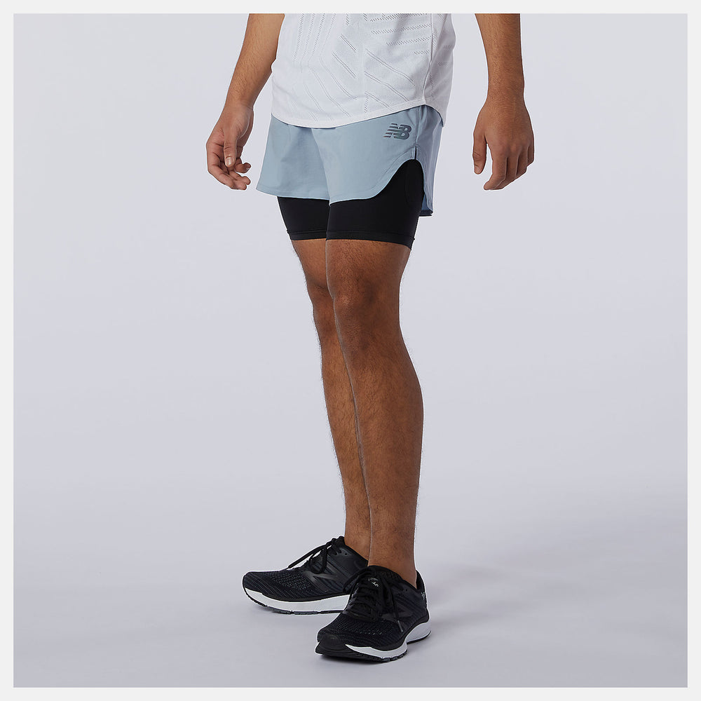 Light Slate Q Speed Fuel 2 in 1 5 Inch Short New Balance Clothing