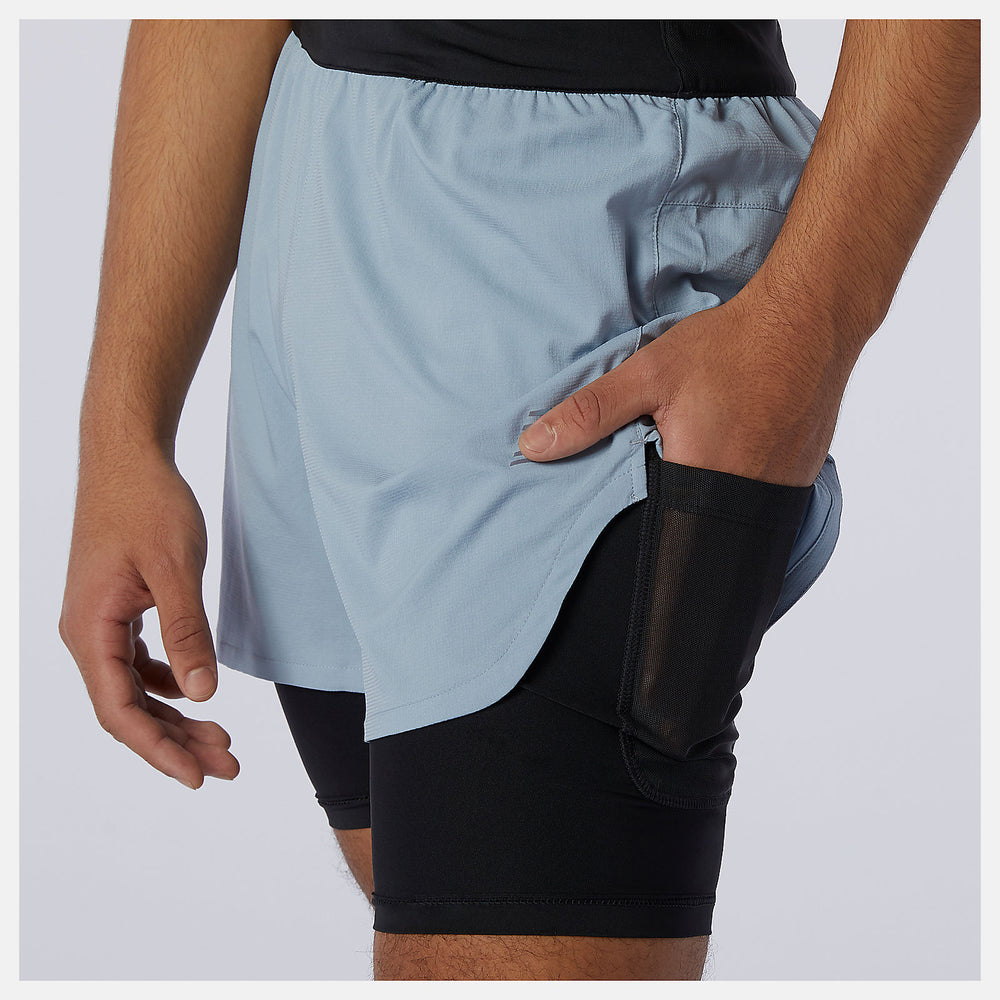 Light Slate Q Speed Fuel 2 in 1 5 Inch Short New Balance Clothing