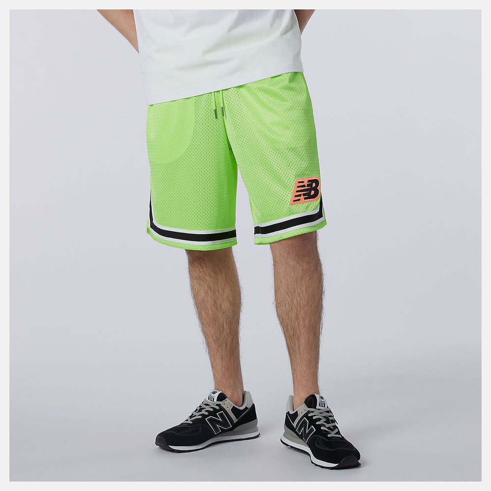 Bleached Lime Glo NB Athletics Psy Varsity Mesh Short New Balance Clothing