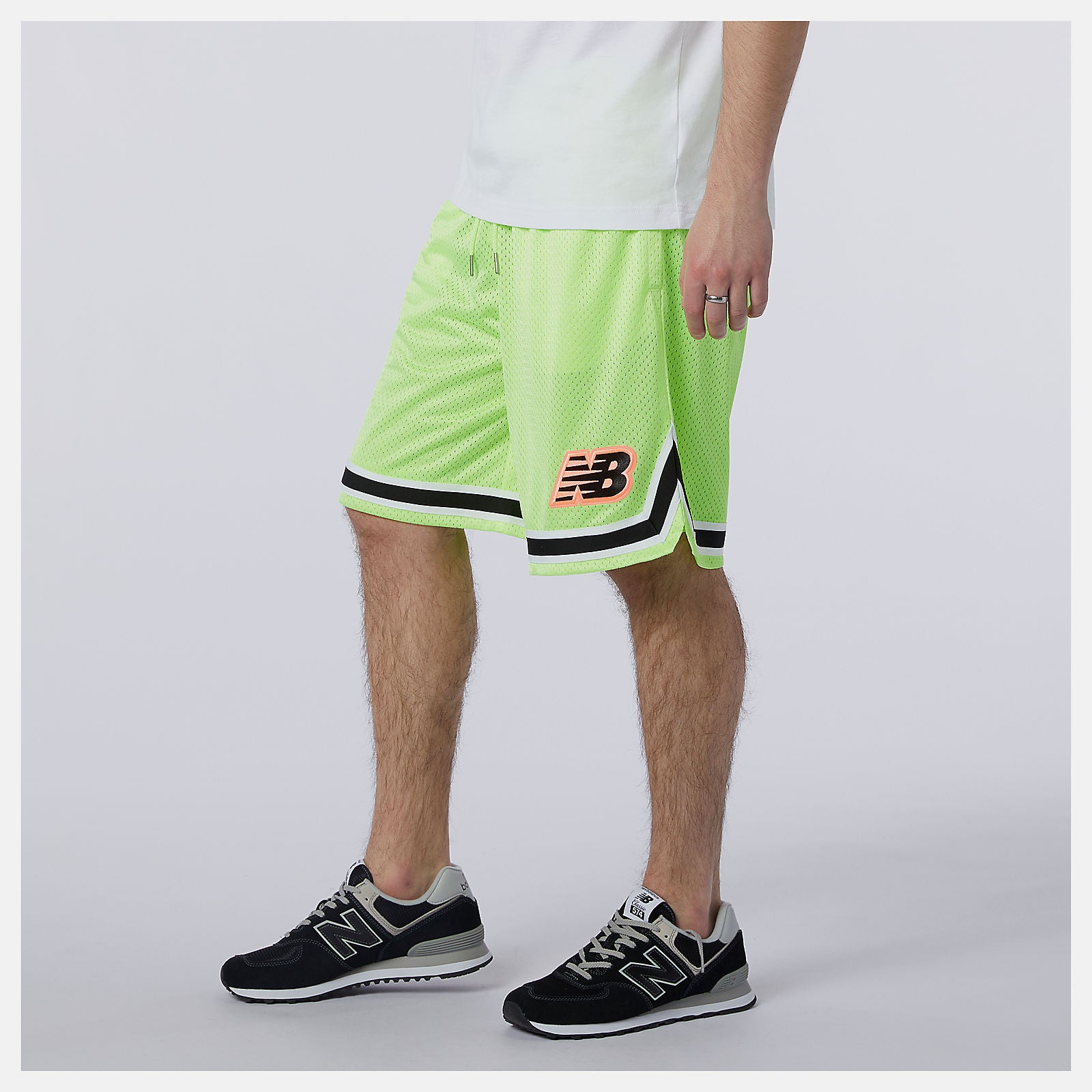 Bleached Lime Glo NB Athletics Psy Varsity Mesh Short New Balance Clothing
