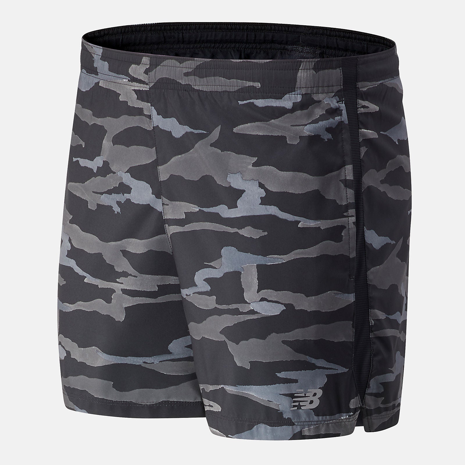 Black/Grey Printed Accelerate 5 In Short New Balance Clothing