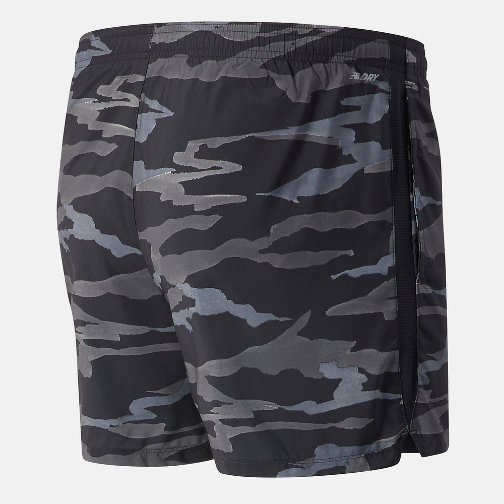 Black/Grey Printed Accelerate 5 In Short New Balance Clothing