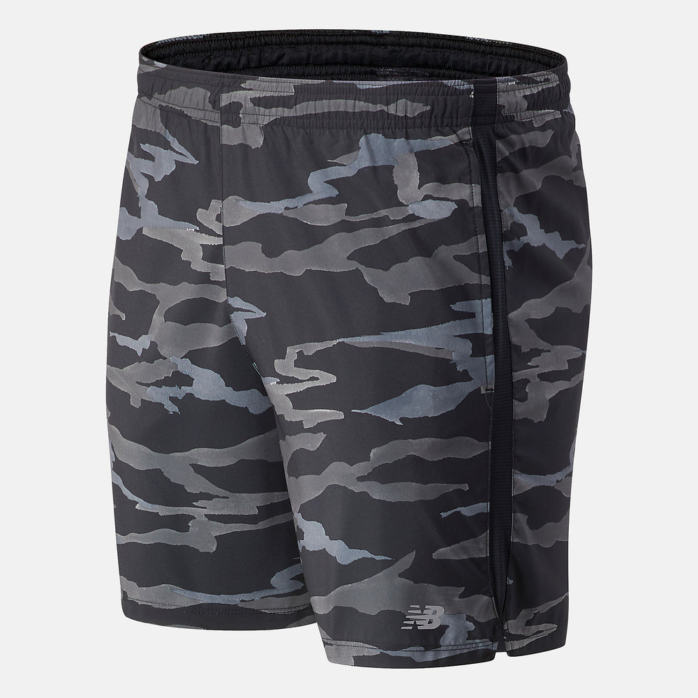 Black/Grey Printed Accelerate 7 In Short New Balance Clothing
