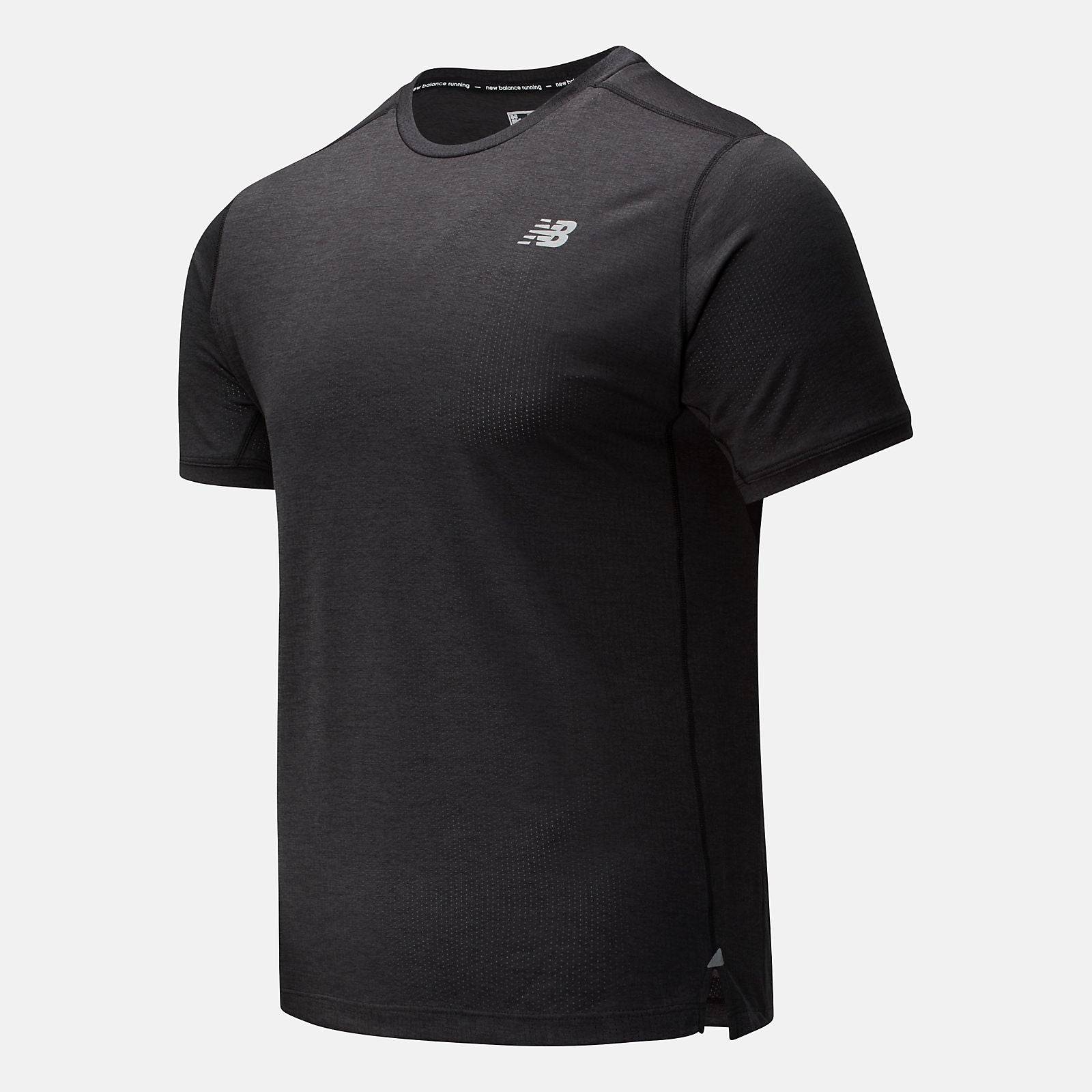 Black Heather Impact Run Short Sleeve New Balance Clothing
