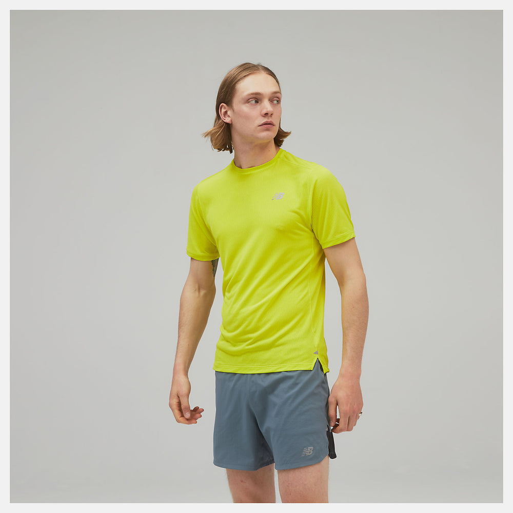 Sulpher Yellow Impact Run Short Sleeve New Balance Clothing