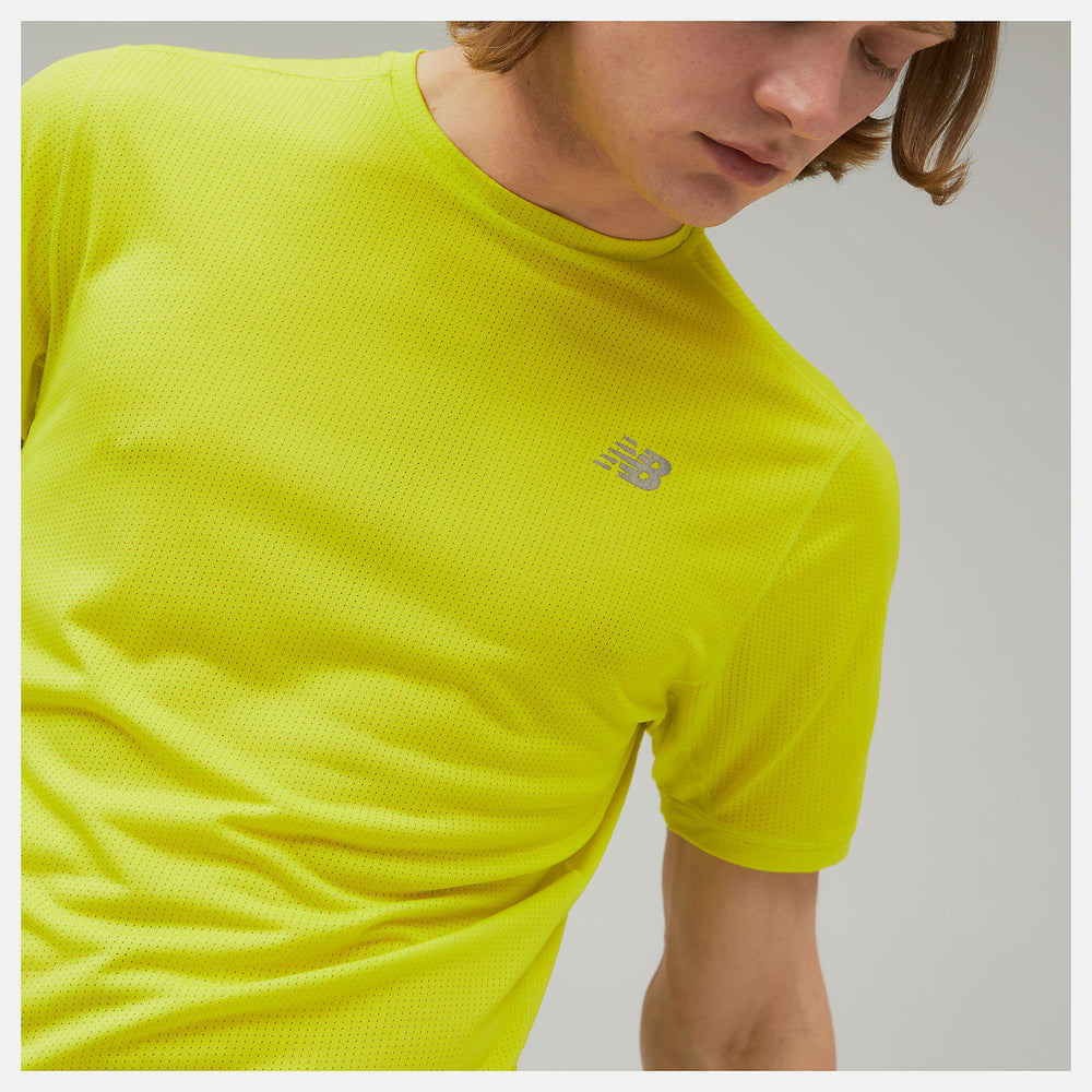 Sulpher Yellow Impact Run Short Sleeve New Balance Clothing