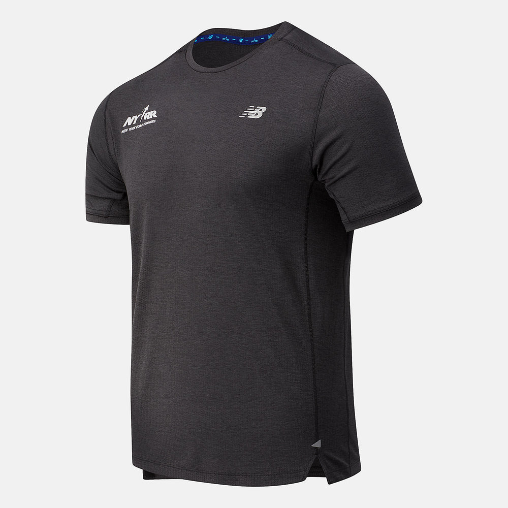 Black Heather RFL Impact Run Short Sleeve New Balance Clothing