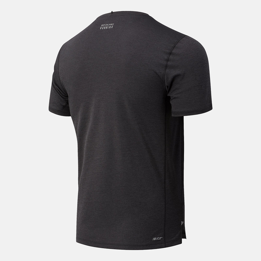 Black Heather RFL Impact Run Short Sleeve New Balance Clothing
