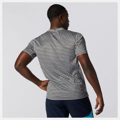 Athletic Grey/Multi Color Printed Impact Run Short Sleeve New Balance Clothing