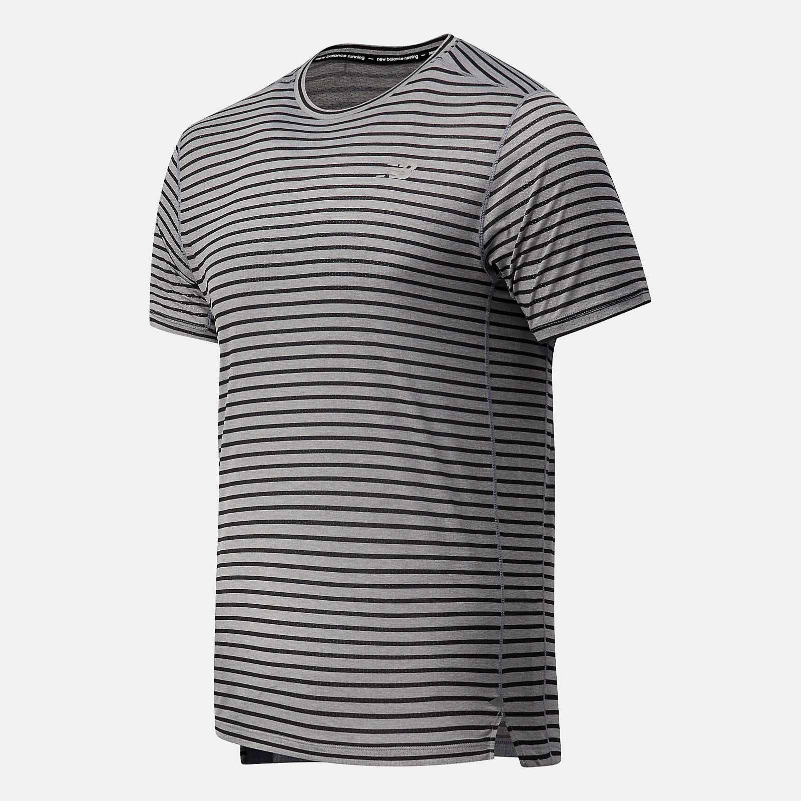 Athletic Grey/Multi Color Printed Impact Run Short Sleeve New Balance Clothing
