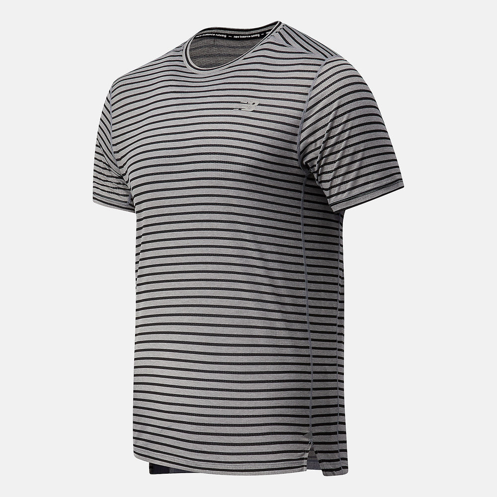Athletic Grey/Multi Color Printed Impact Run Short Sleeve New Balance Clothing