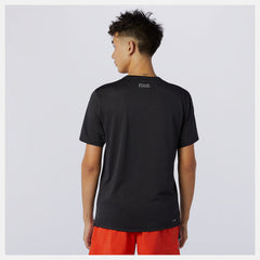 Wave Blue Printed Impact Run Short Sleeve New Balance Clothing