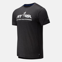 Black Heather RFL Printed Impact Run Short Sleeve New Balance Clothing
