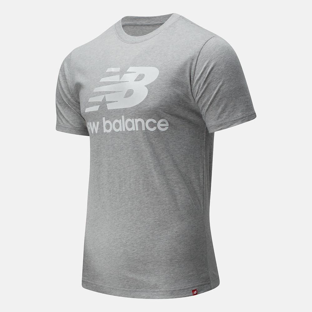 Athletic Grey Essentials Stacked Logo Tee New Balance Clothing