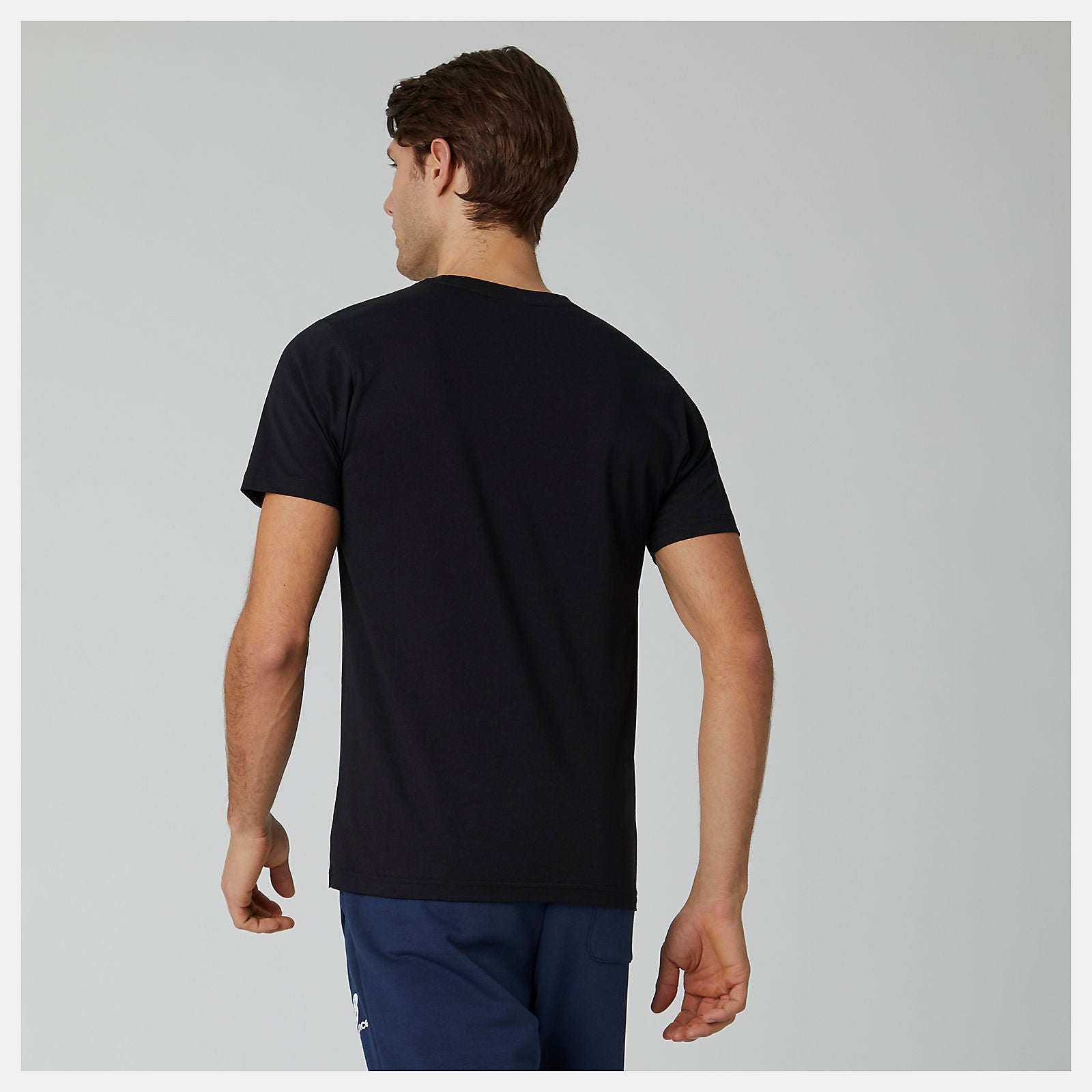 Black Essentials Stacked Logo Tee New Balance Clothing