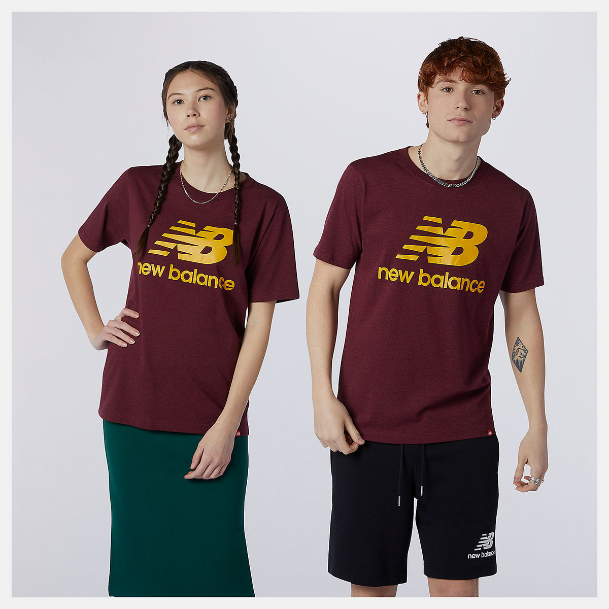 Garnet Essentials Stacked Logo Tee New Balance Clothing