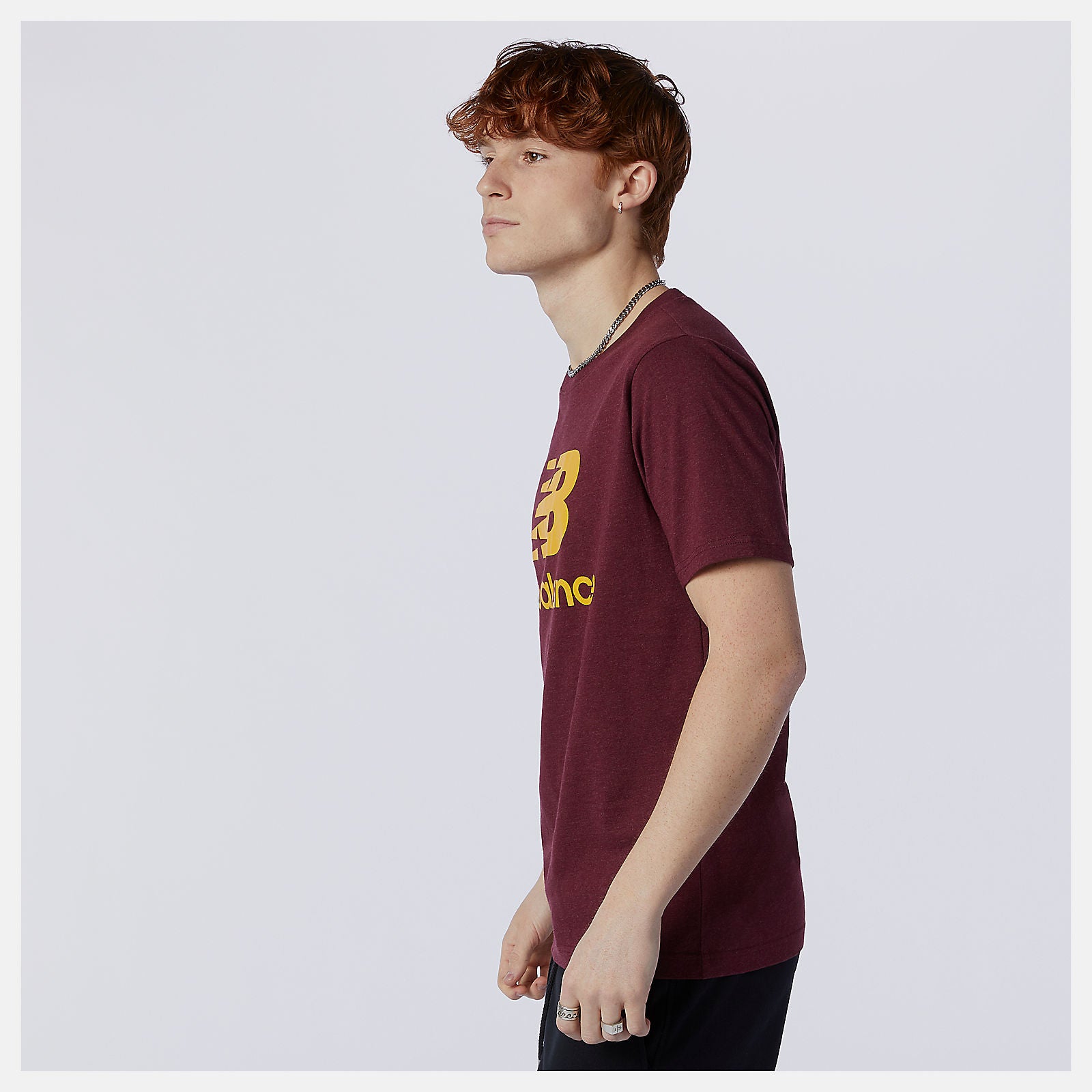 Garnet Essentials Stacked Logo Tee New Balance Clothing