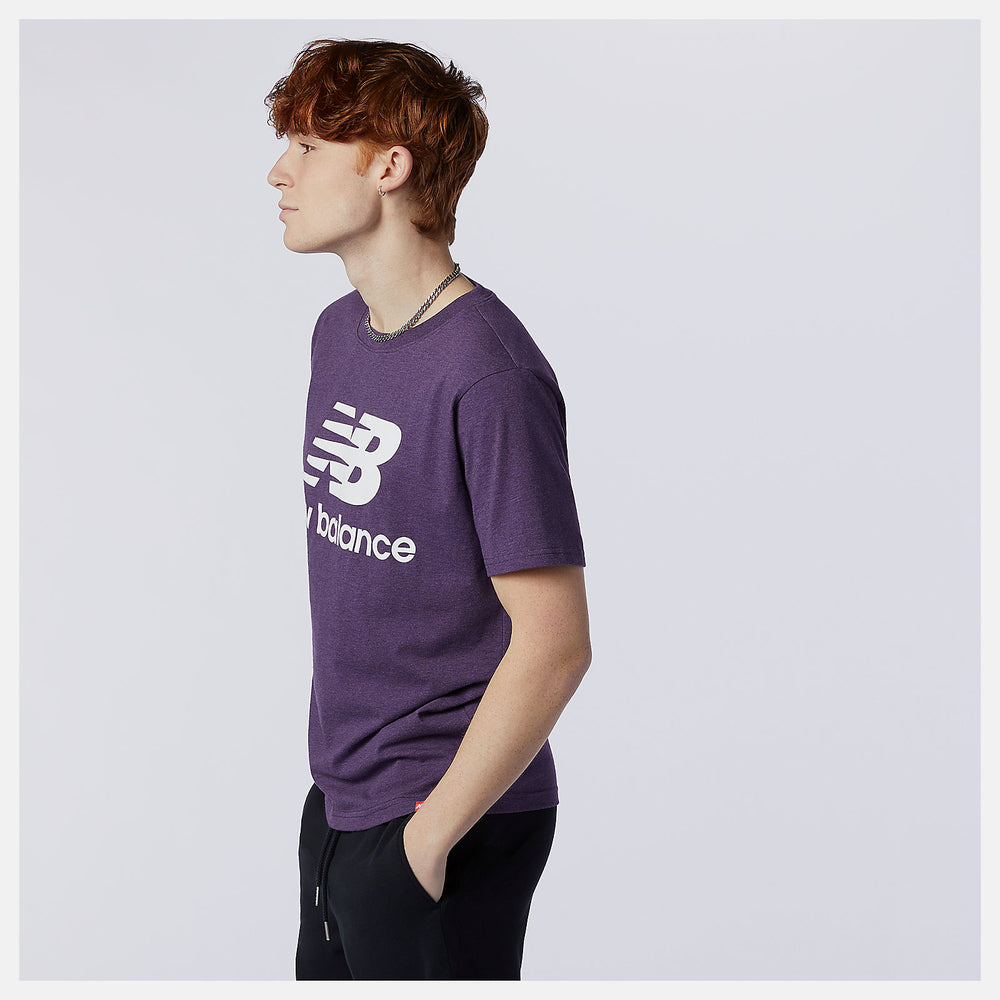 Prism Purple Essentials Stacked Logo Tee New Balance Clothing