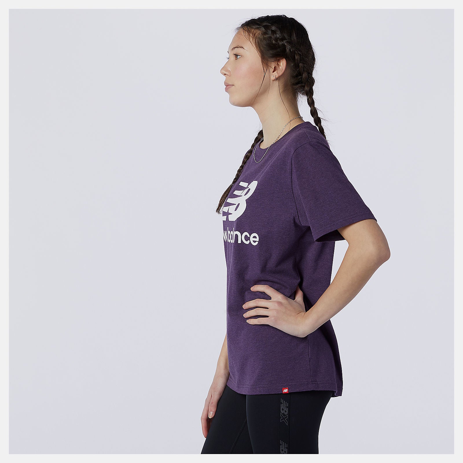 Prism Purple Essentials Stacked Logo Tee New Balance Clothing