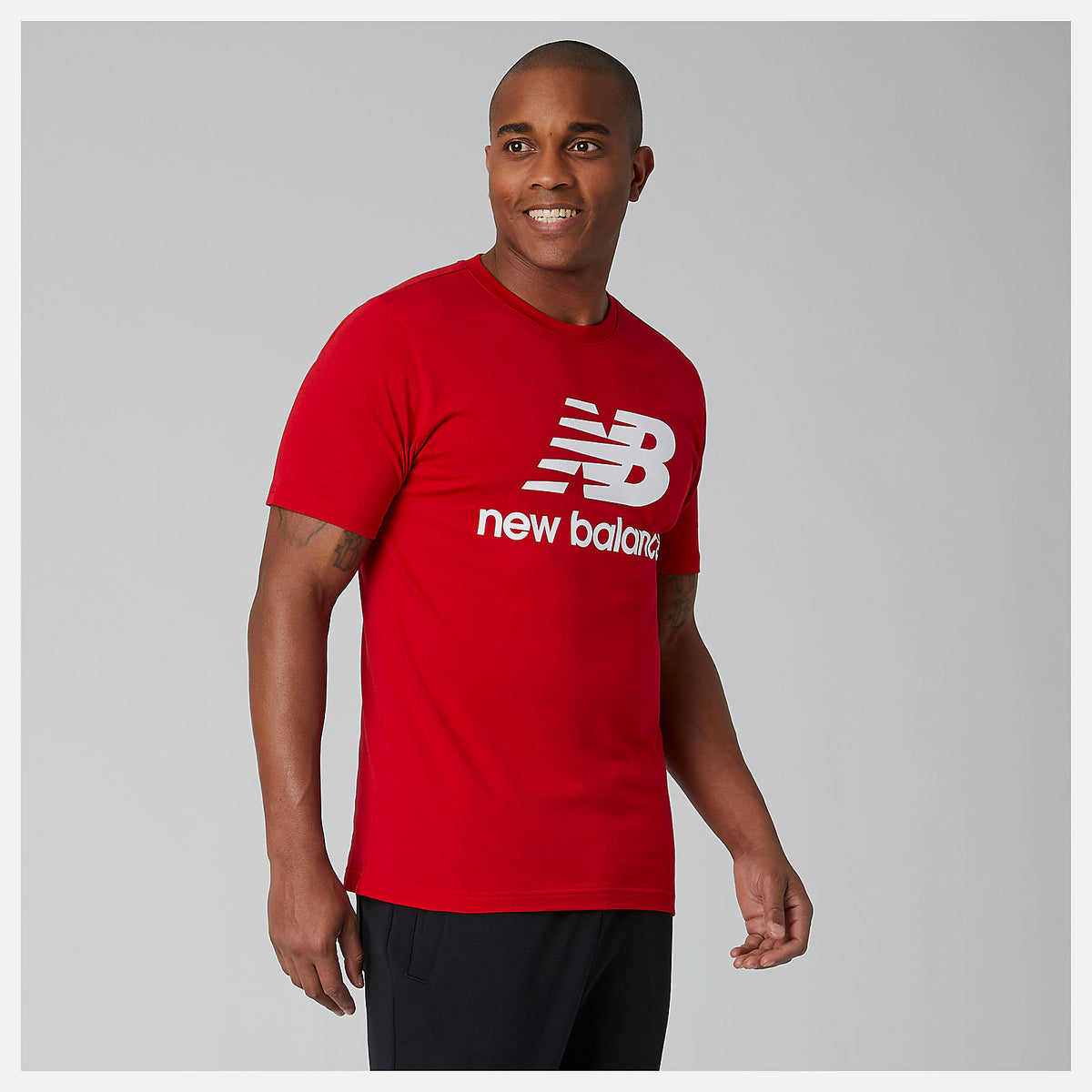 Team Red Essentials Stacked Logo Tee New Balance Clothing