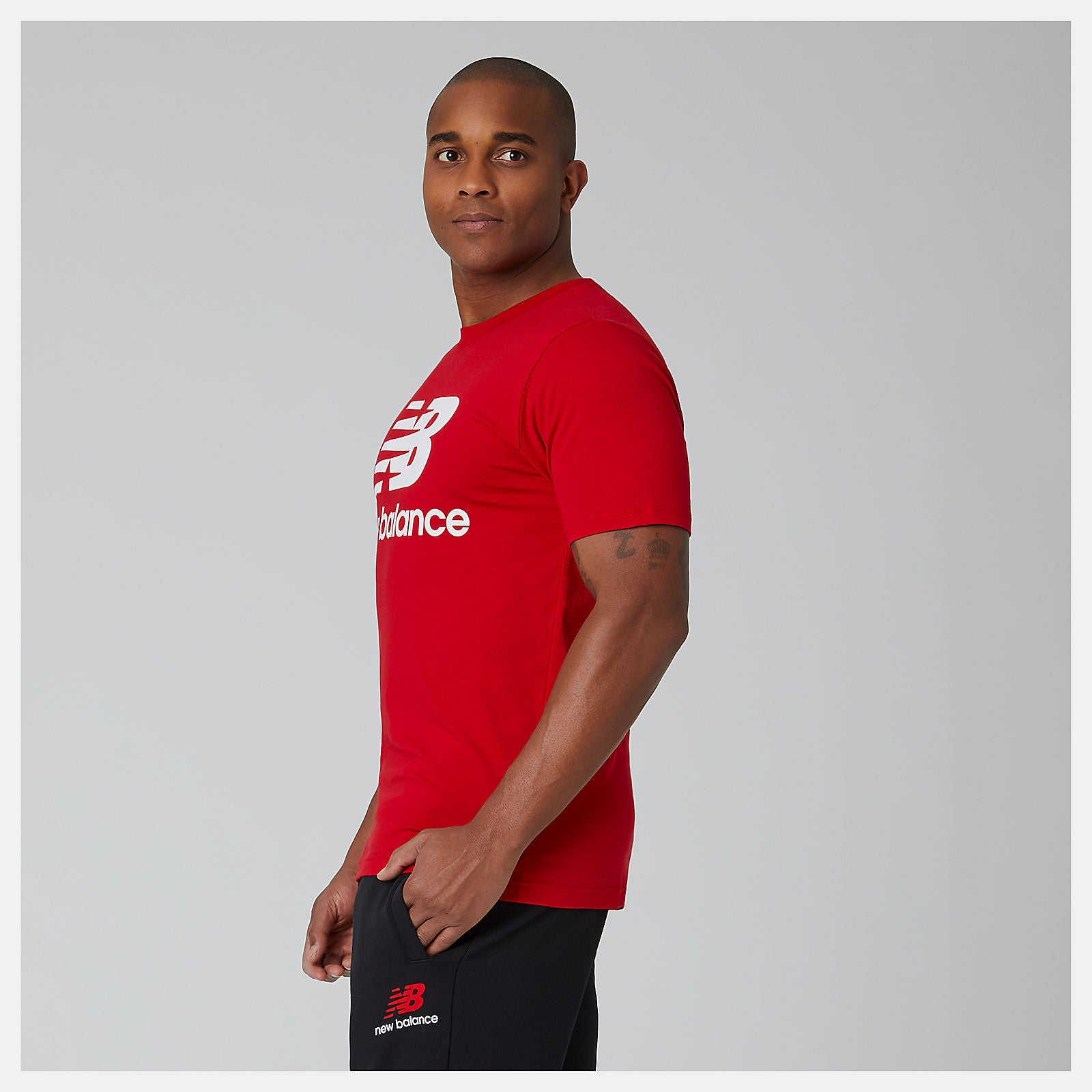 Team Red Essentials Stacked Logo Tee New Balance Clothing