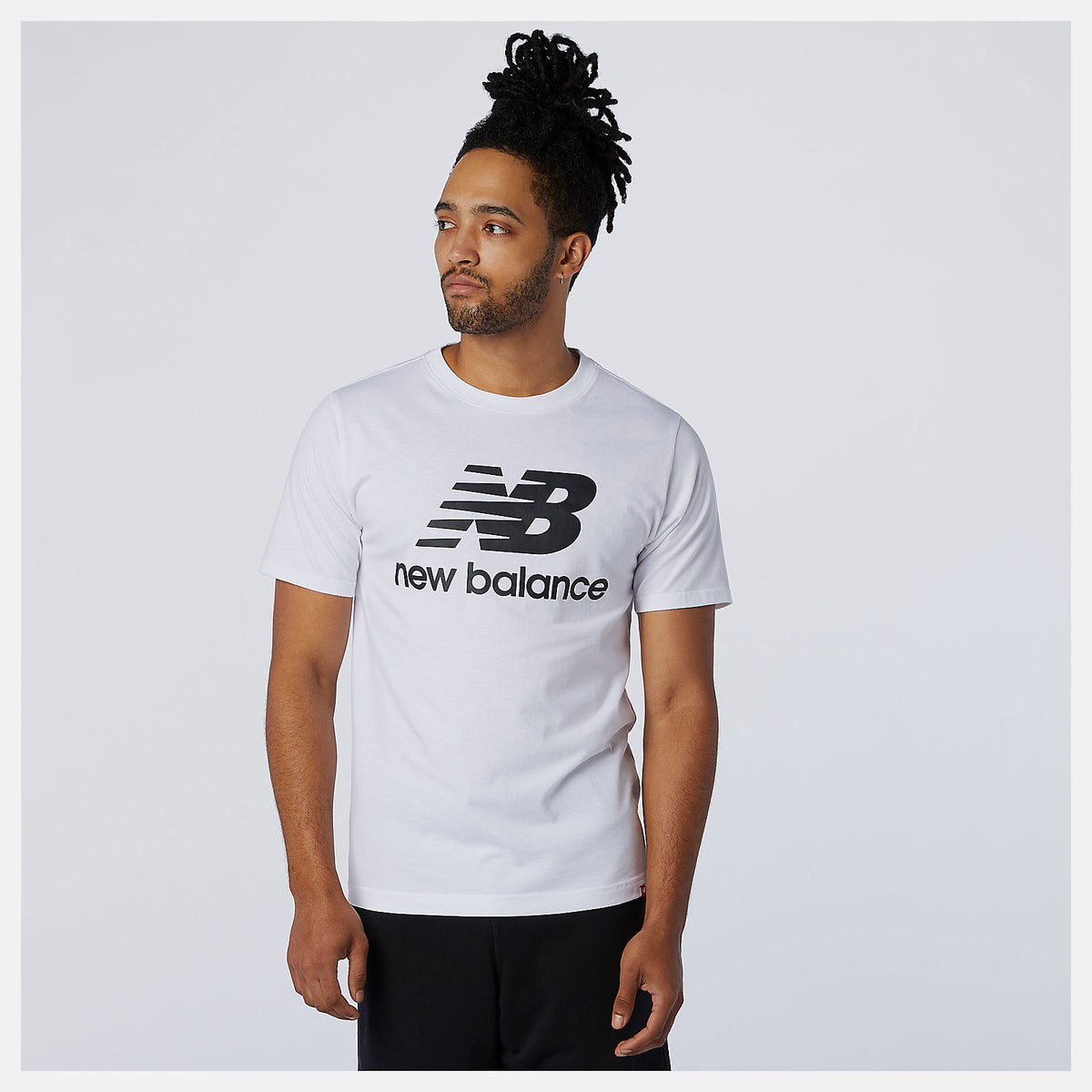 White Essentials Stacked Logo Tee New Balance Clothing