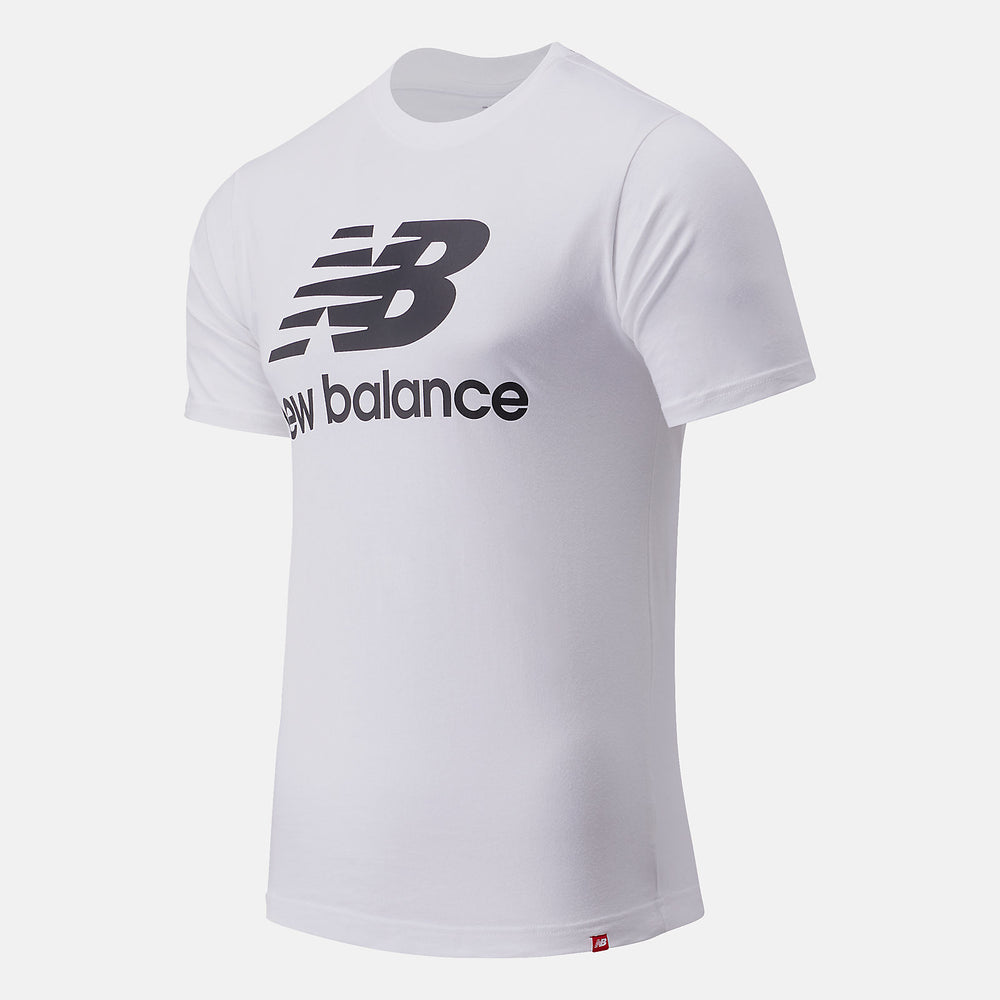 White Essentials Stacked Logo Tee New Balance Clothing