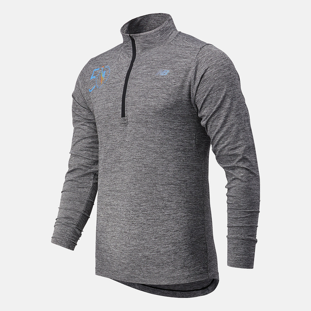 Black Heather NYC Marathon Fortitech Quarter Zip New Balance Clothing