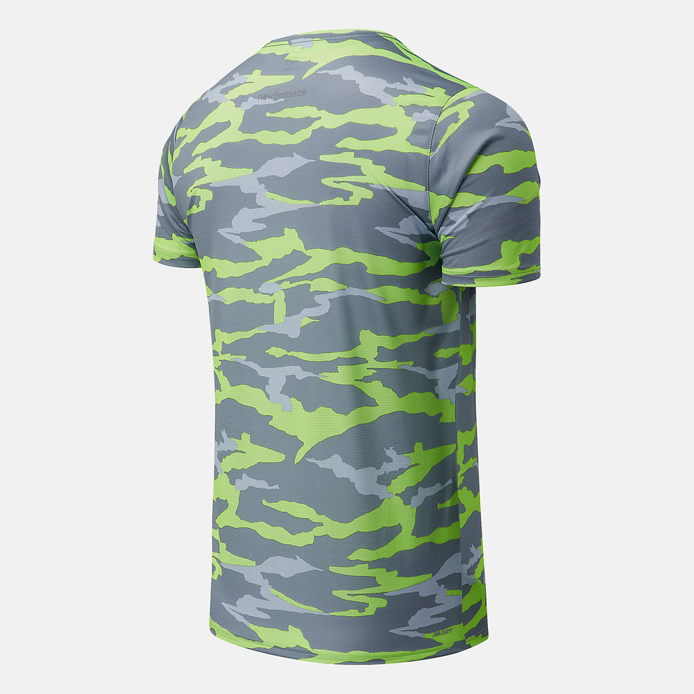 Bleached Lime Glo/Outerspace Printed Accelerate Short Sleeve New Balance Clothing
