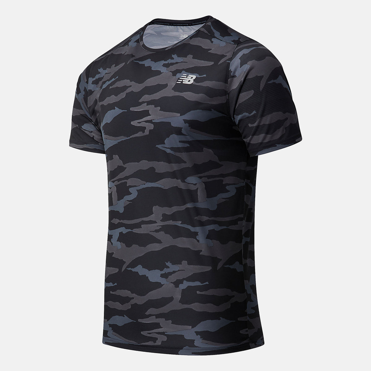 Black Camo Printed Accelerate Short Sleeve New Balance Clothing