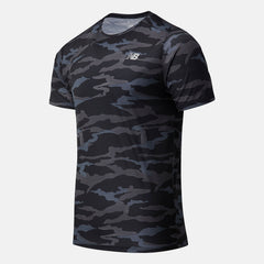 Black Camo Printed Accelerate Short Sleeve New Balance Clothing