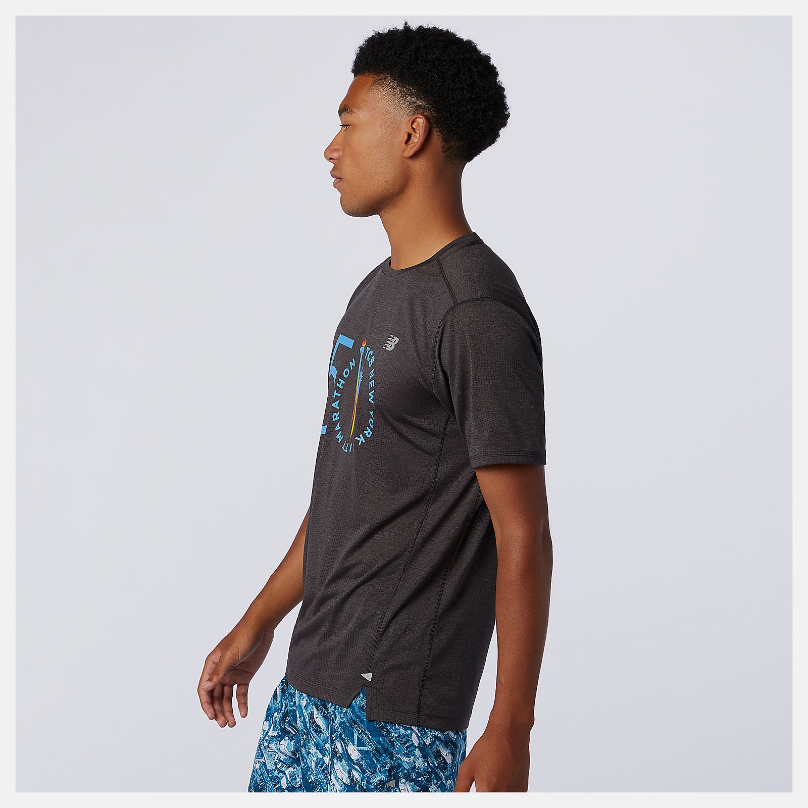 Black Heather NYC Marathon Impact Run Short Sleeve New Balance Clothing
