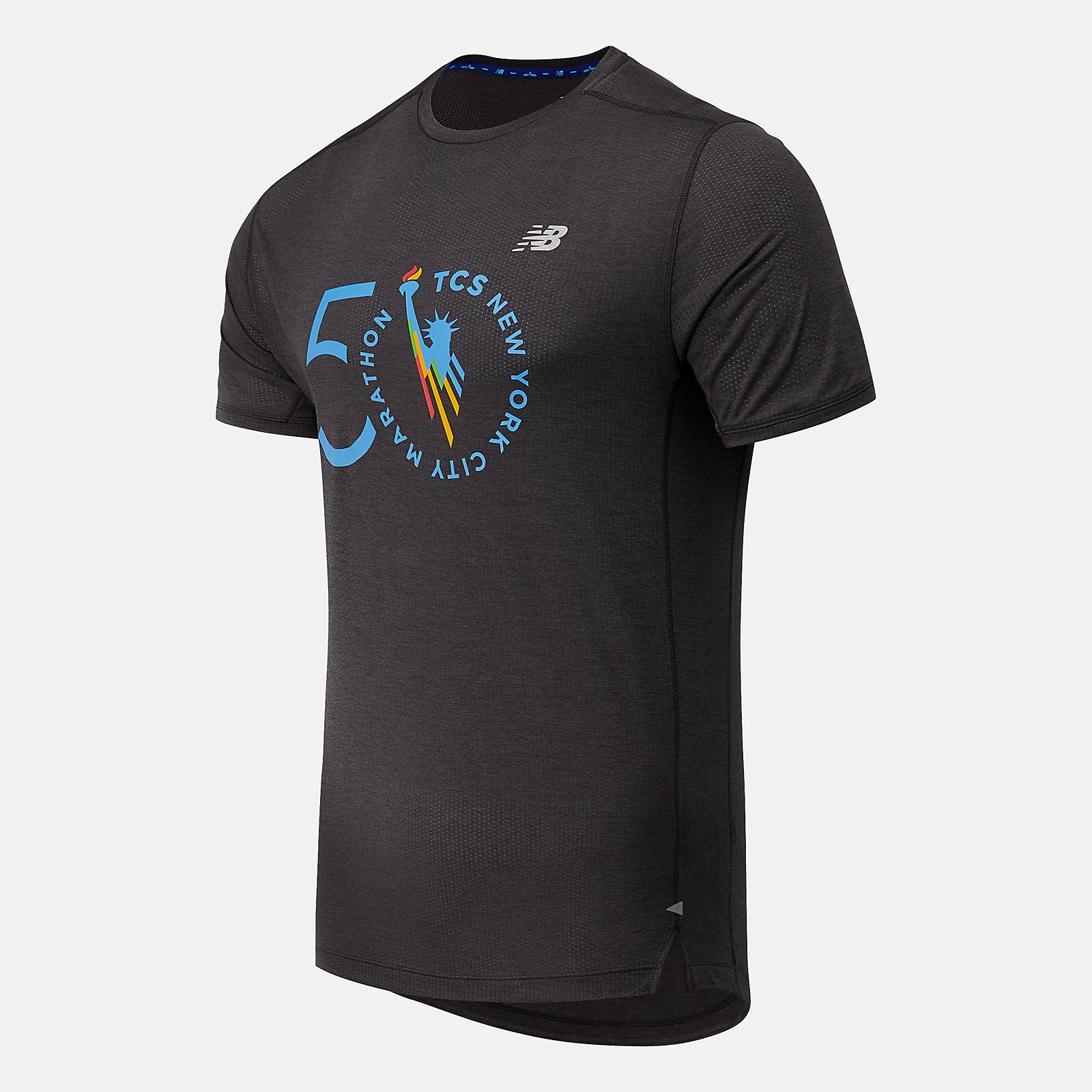 Black Heather NYC Marathon Impact Run Short Sleeve New Balance Clothing