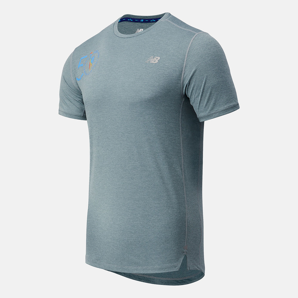Light Slate NYC Marathon Impact Run Short Sleeve New Balance Clothing