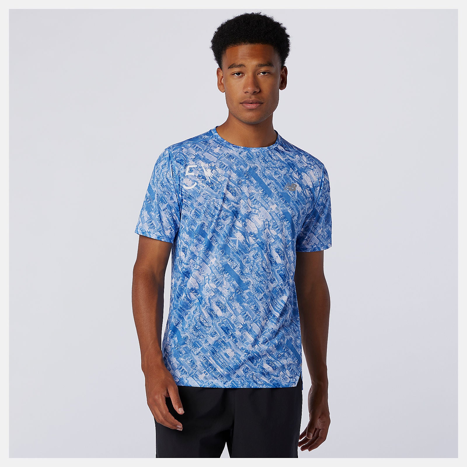 Faded Cobalt NYC Marathon Printed Impact Run Short Sleeve New Balance Clothing