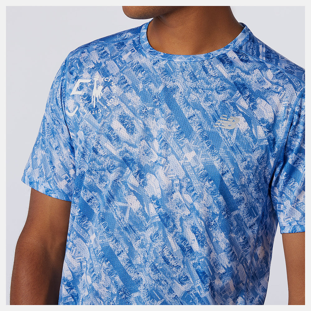 Faded Cobalt NYC Marathon Printed Impact Run Short Sleeve New Balance Clothing